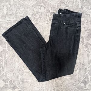 Denim & Company, D & co., Women's Dark Blue Jeans Size 12 Pull On Wide Legs Pant